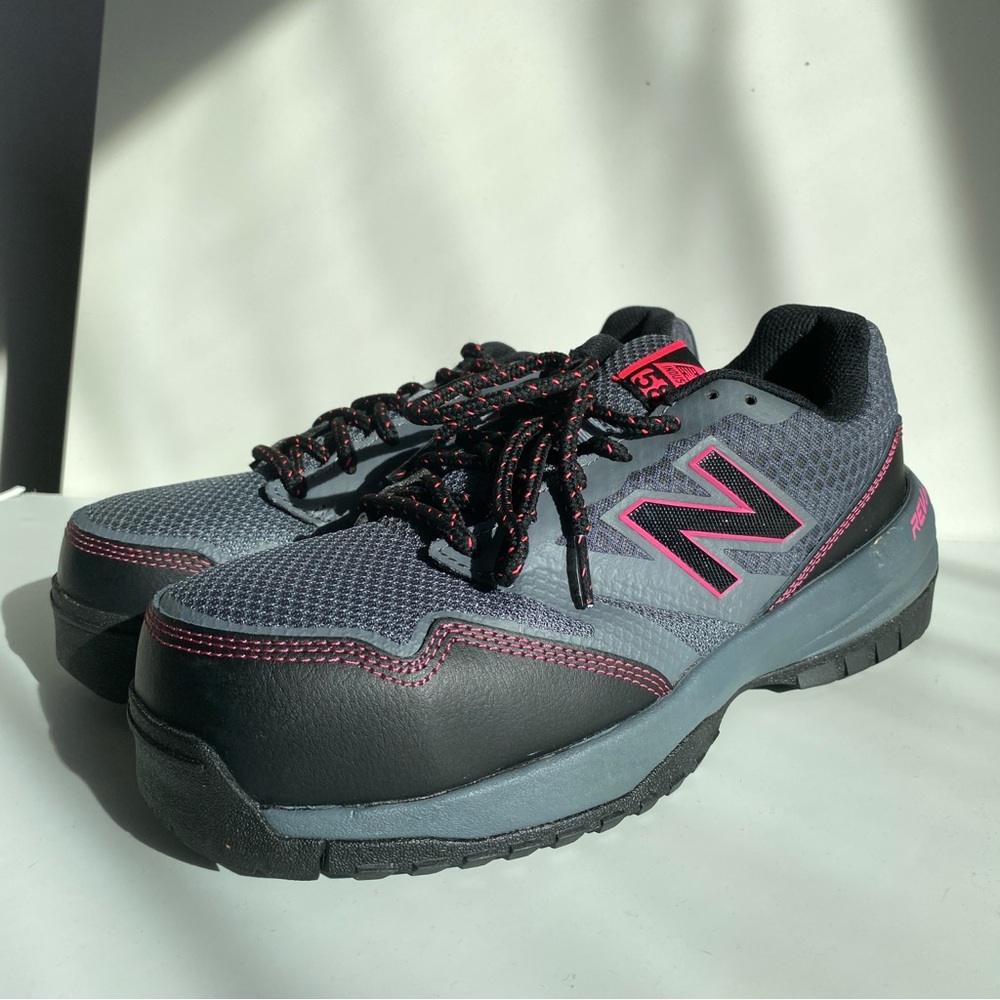 New Balance RevLite Women’s Work Shoes in Gray and Pink Safety Composite Toe